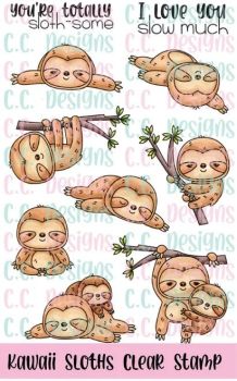 C.C. Designs - Kawaii Sloths Clear Stamp Set