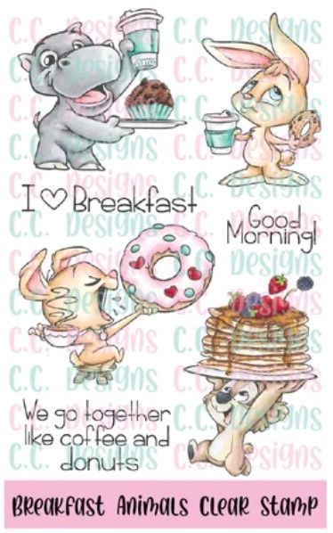 C.C. Designs - Breakfast Animals Clear Stamp Set