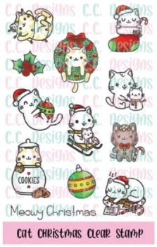 C.C. Designs - Cat Christmas Clear Stamp Set