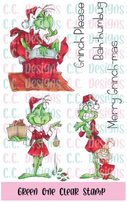 C.C. Designs - Green one Clear Stamp Set