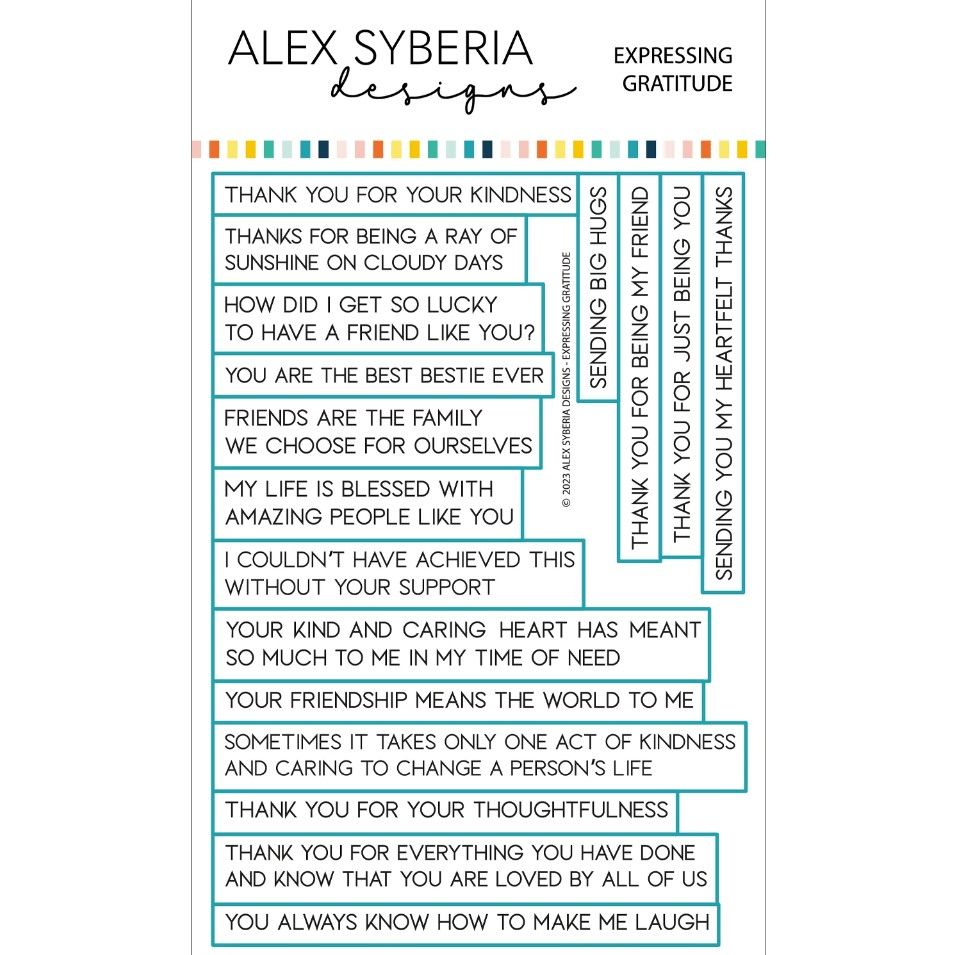 ***NEW*** Expressing Gratitude Sentiments Die Set - Alex Syberia Designs