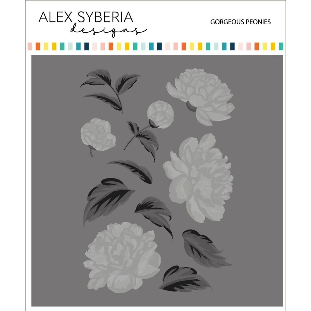 ***NEW*** Gorgeous Peonies layering Stencil Set (6pcs) - Alex Syberia Desig