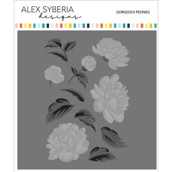 Gorgeous Peonies layering Stencil Set (6pcs) - Alex Syberia Designs