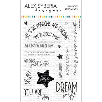 Rainbow Sentiments Stamp Set - Alex Syberia Designs