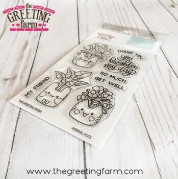 Animal Pots clear stamp set - The Greeting Farm