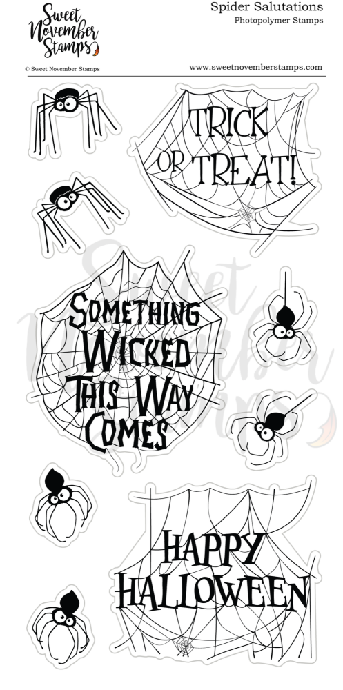 Sweet November - Spider Salutations Clear stamp set