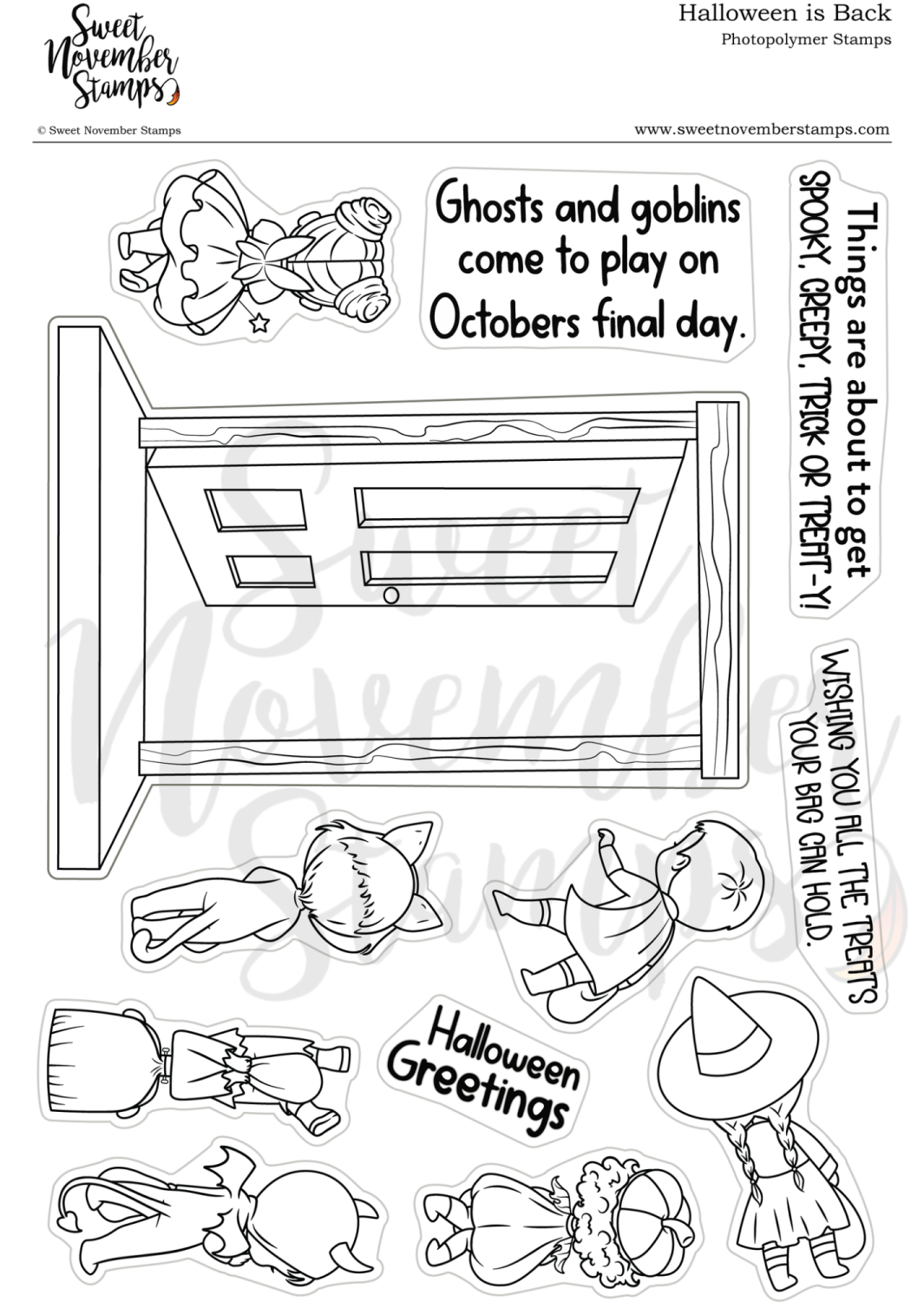 ****NEW**** Sweet November - Halloween is Back Clear stamp set
