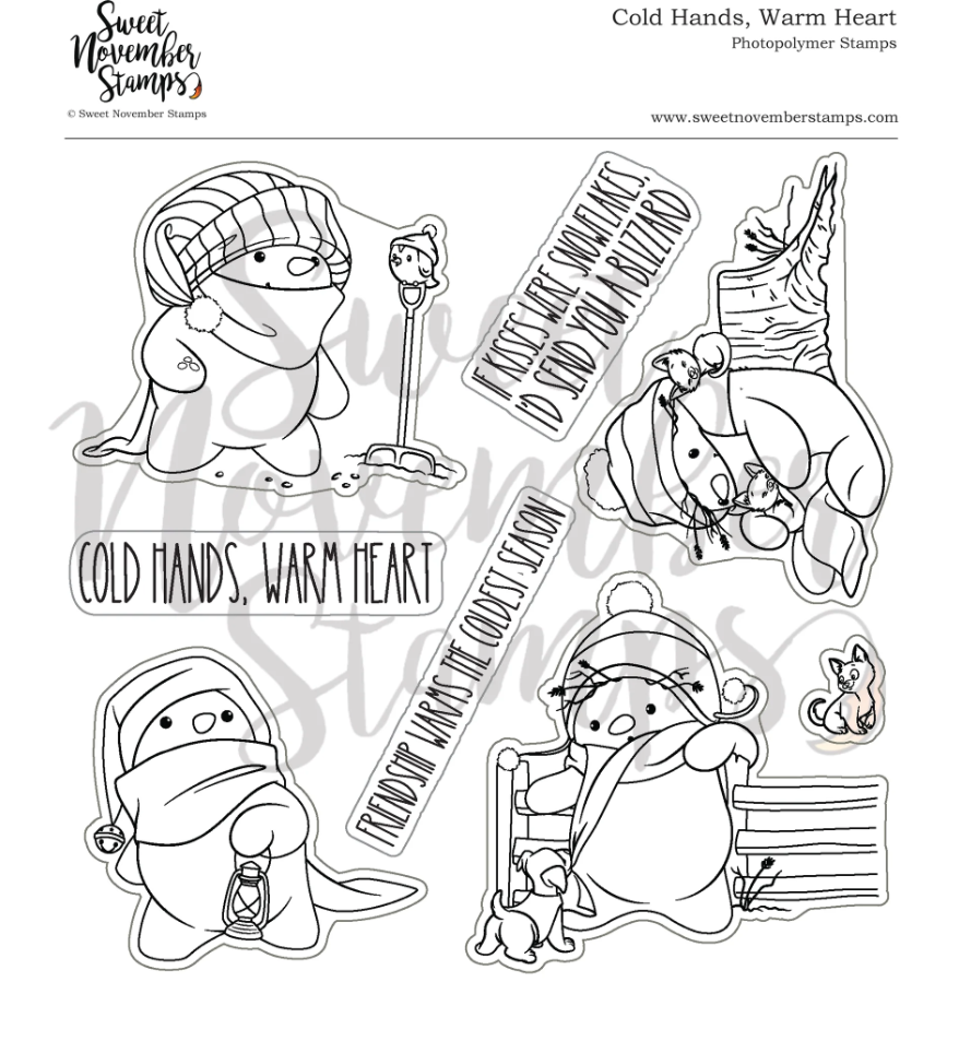 ****NEW**** Sweet November - Cold Hands, Warm Hearts Clear stamp set