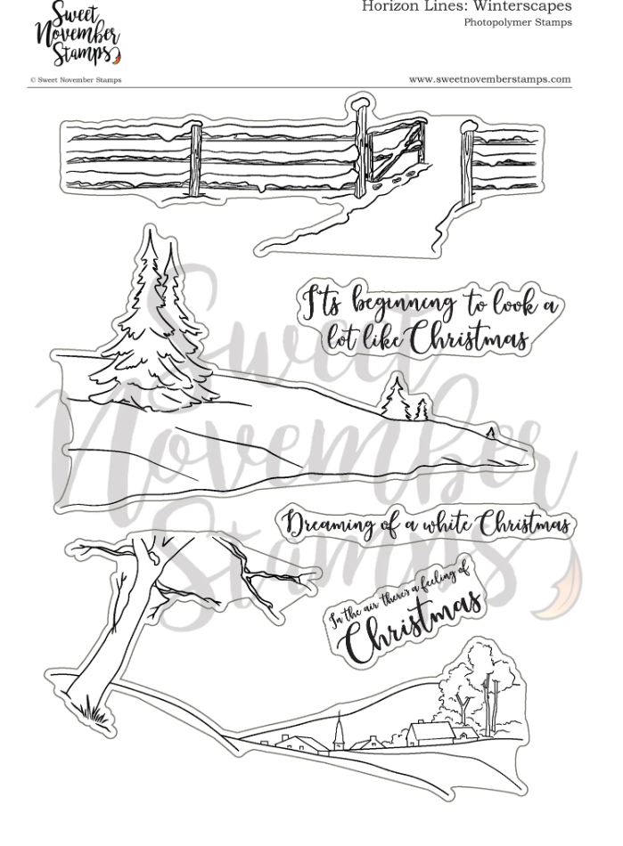 Sweet November - Horizon Lines: Winterscapes Clear stamp set