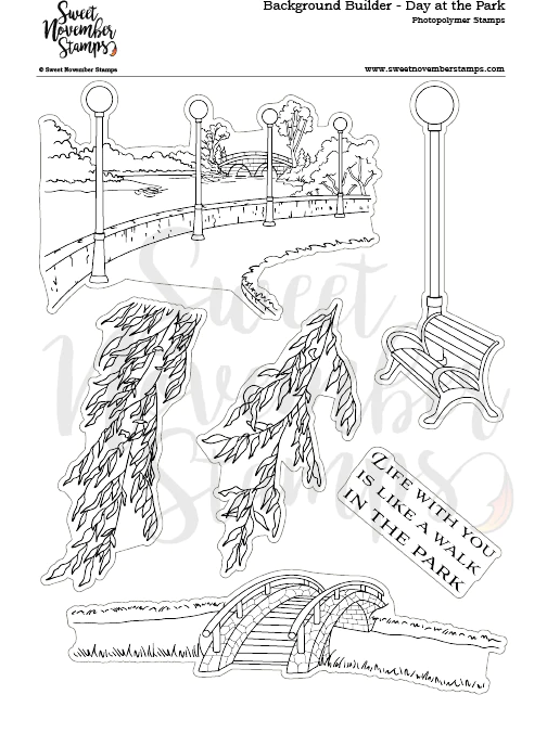 Sweet November - Background Builder: Day at the Park Clear stamp set