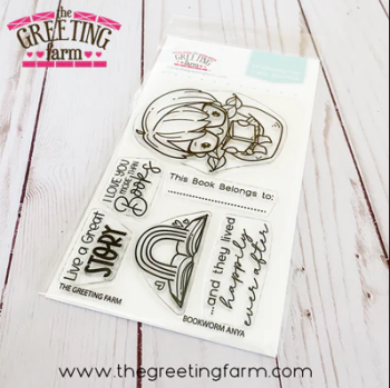 ****NEW****Bookworm Anya clear stamp set - The Greeting Farm