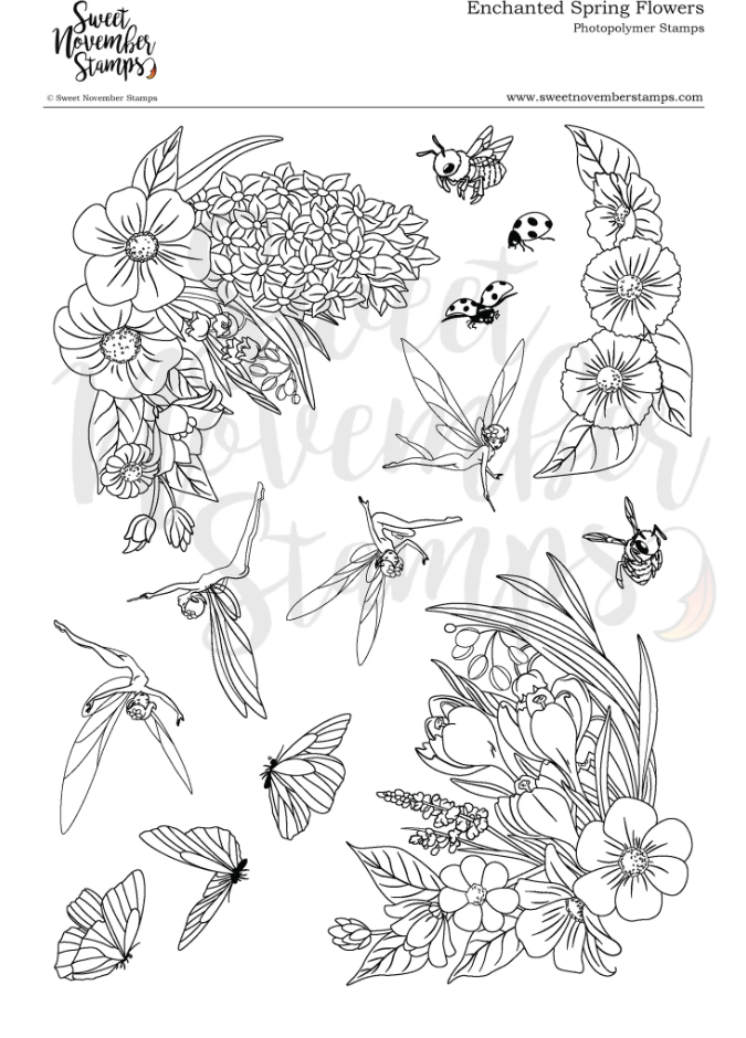 ****NEW**** Sweet November - Enchanted Spring Flowers Clear stamp set