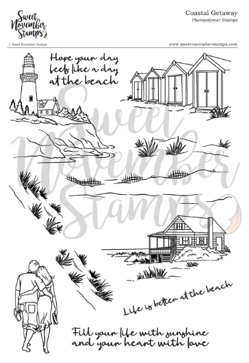 Sweet November - Background Builder: Coastal Getaway Clear stamp set