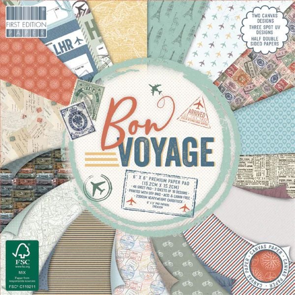 First Edition 6x6 FSC Paper Pad Bon Voyage