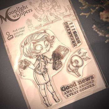 ****NEW**** Moonlight Whispers - Breaking News - Clear Stamp