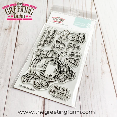 Holiday Anya 12 clear stamp set - The Greeting Farm