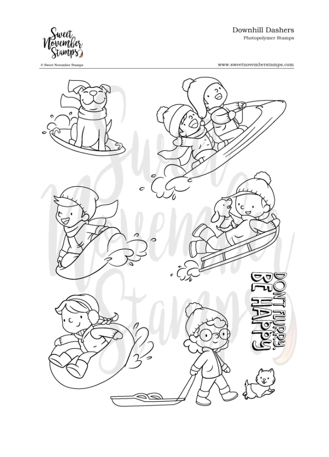 ****NEW**** Sweet November - Downhill Dashers Clear stamp set