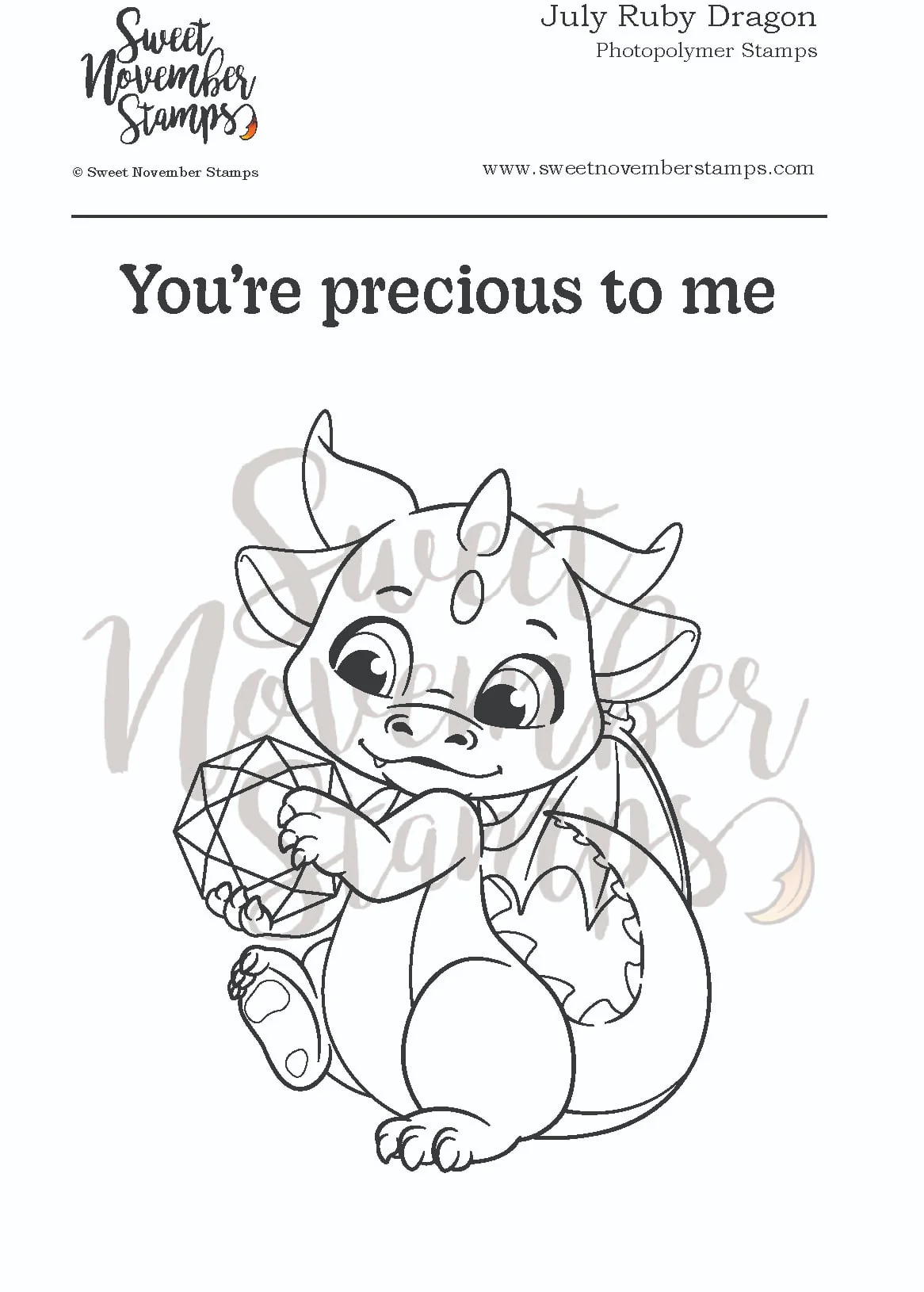 ****NEW**** Sweet November - July Ruby Dragon Clear stamp set