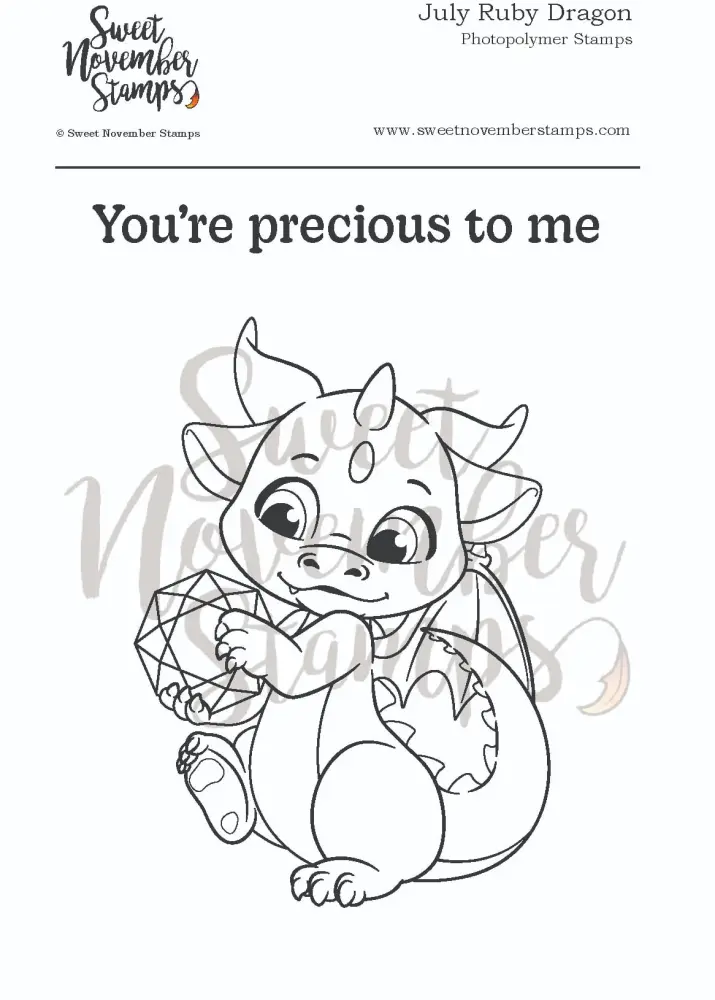 ****NEW**** Sweet November - July Ruby Dragon Clear stamp set