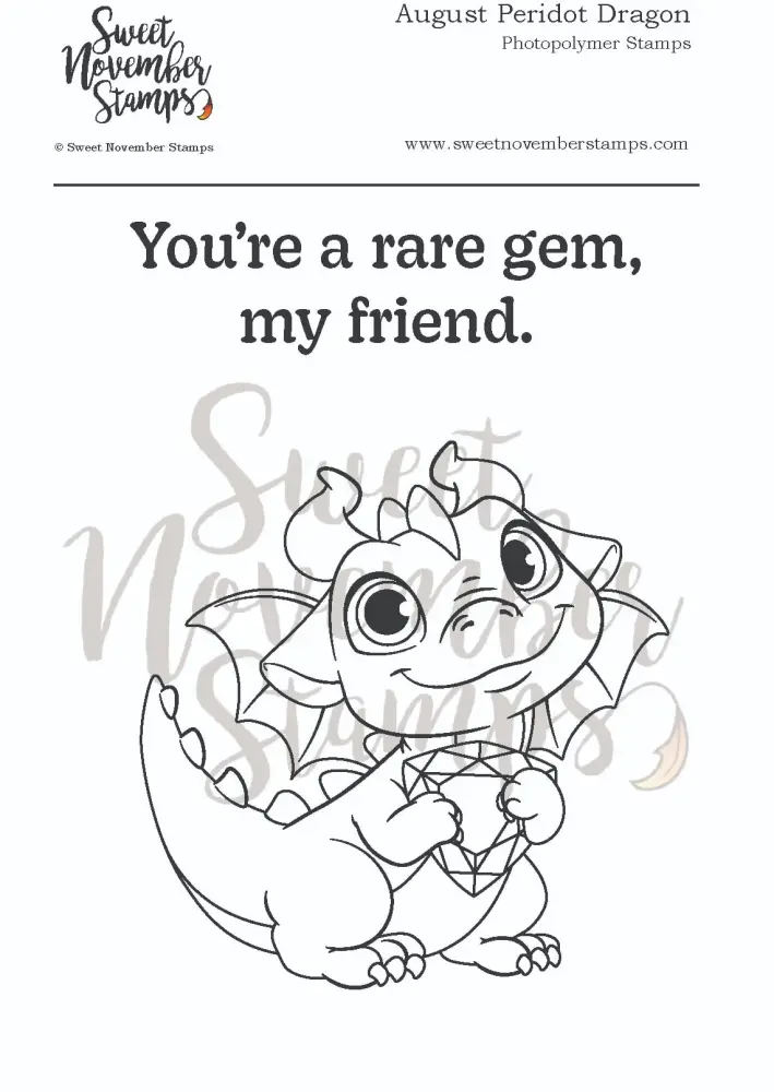 ****NEW**** Sweet November - August Peridot Dragon Clear stamp set