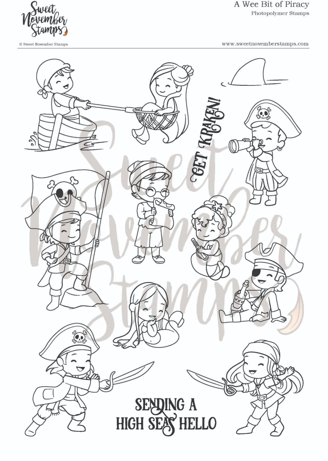 ****NEW**** Sweet November - A Wee Bit of Piracy Clear stamp set