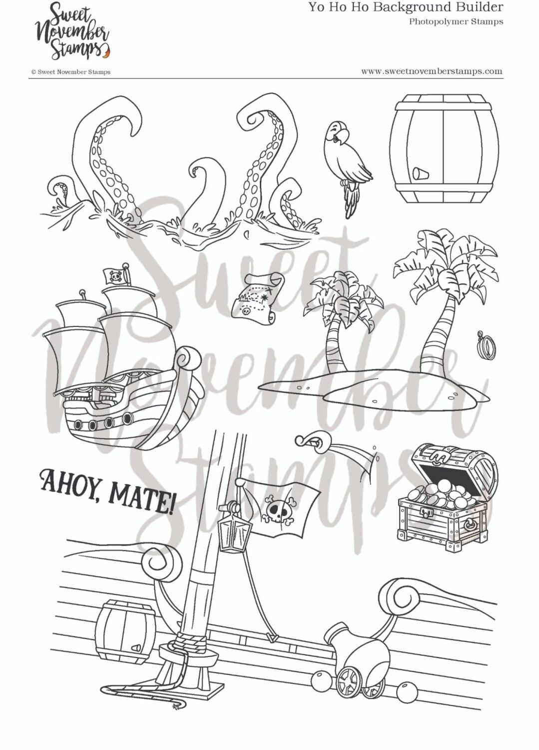 ****NEW**** Sweet November - Background Builder: Yo Ho Ho Clear stamp set