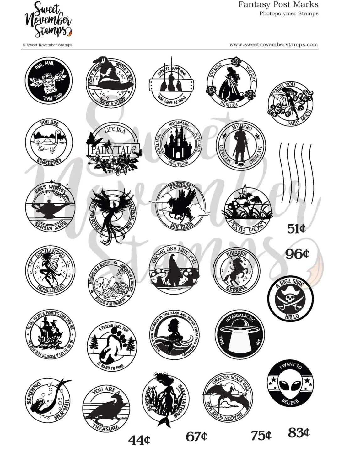 ****NEW**** Sweet November - Fantasy Post Marks Clear stamp set