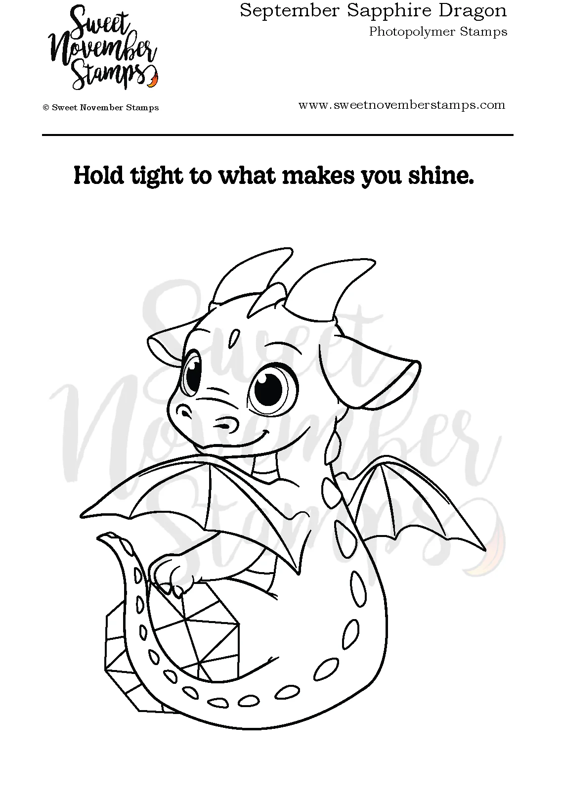 ****NEW**** Sweet November - September Sapphire Dragon Clear stamp set