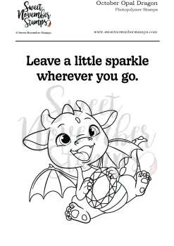 ****NEW**** Sweet November - October Opal Dragon Clear stamp set