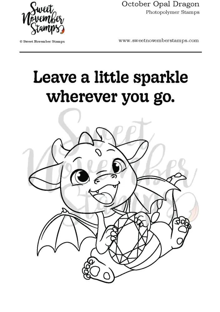 ****NEW**** Sweet November - October Opal Dragon Clear stamp set