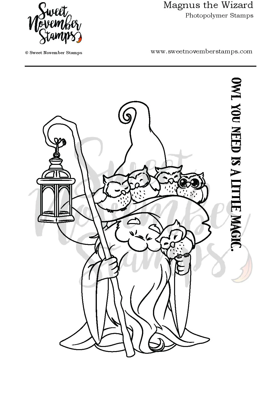 ****NEW**** Sweet November - Magnus the Wizard Clear stamp set