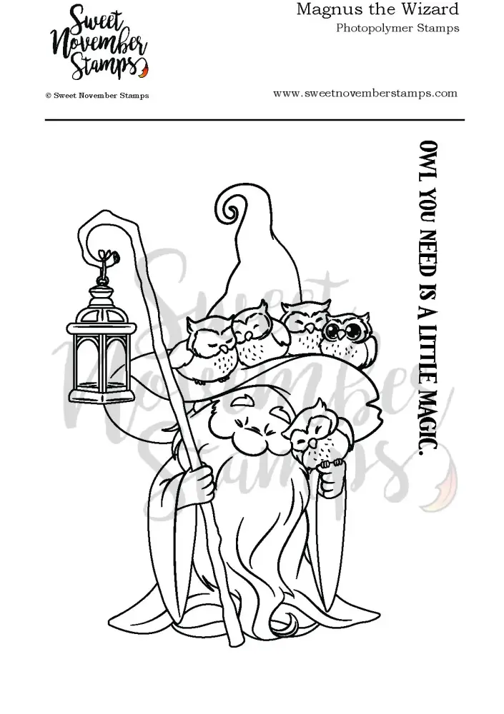 ****NEW**** Sweet November - Magnus the Wizard Clear stamp set