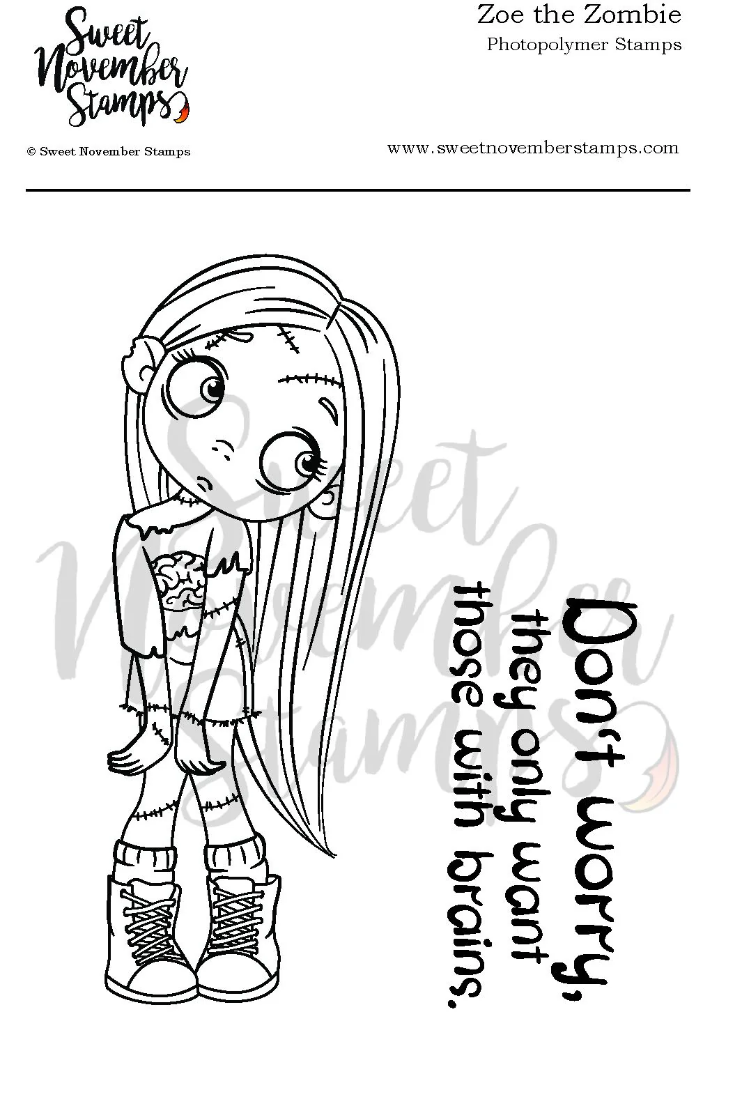 ****NEW**** Sweet November - Zoe the Zombie Clear stamp set