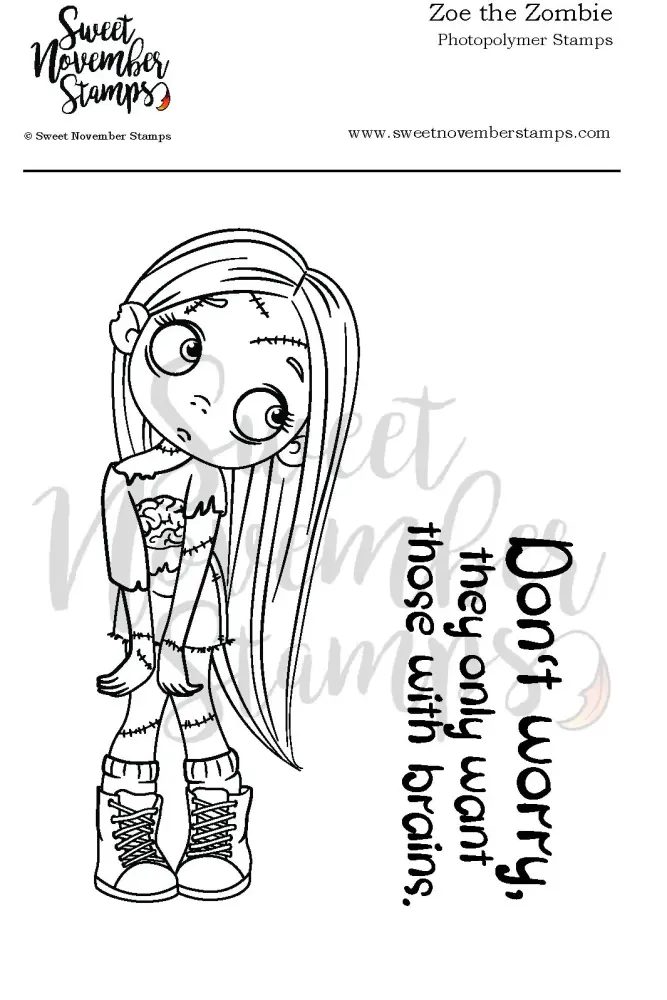 ****NEW**** Sweet November - Zoe the Zombie Clear stamp set