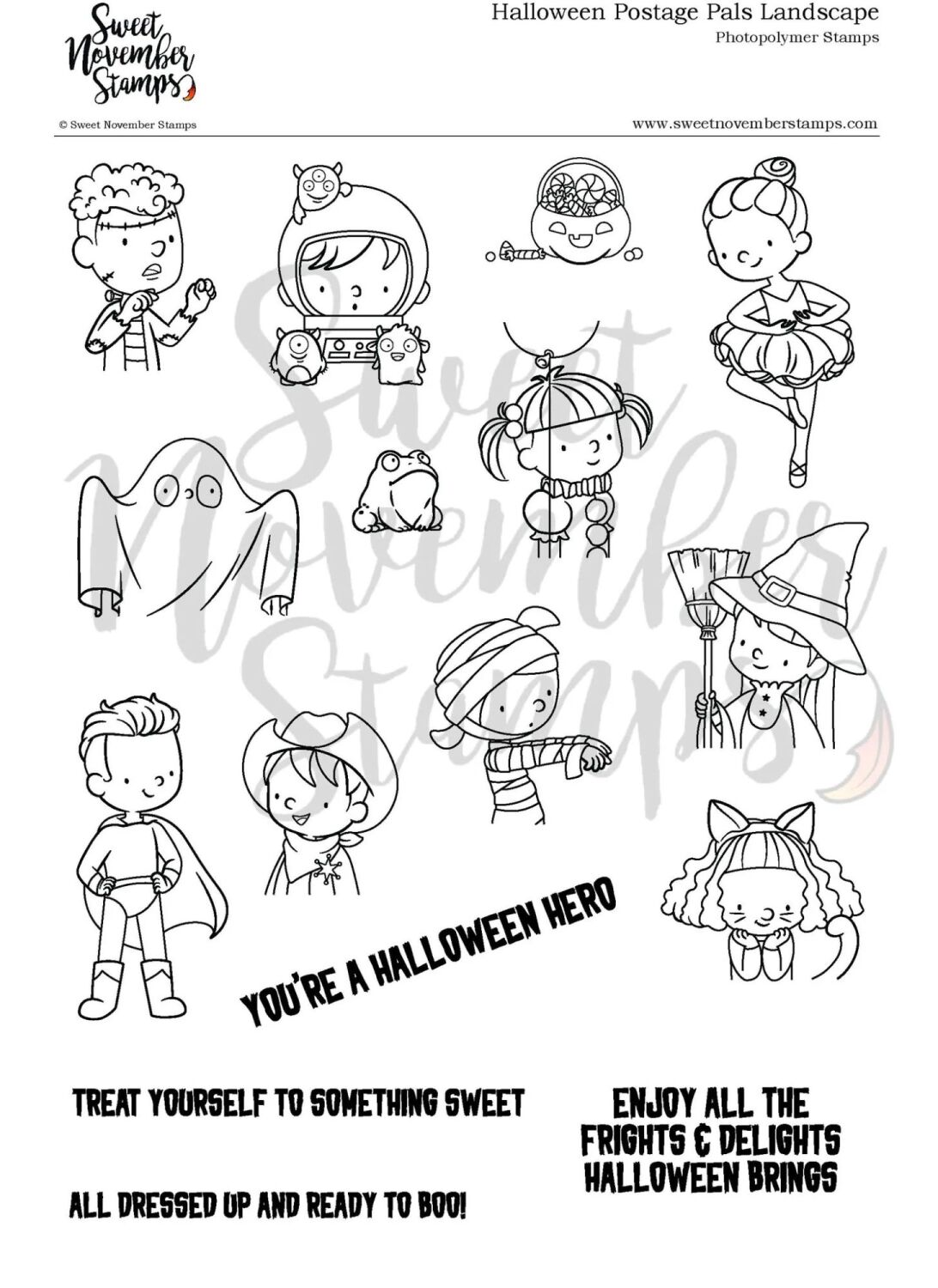 ****NEW**** Sweet November - Halloween Postage Pals: Landscape Clear stamp 