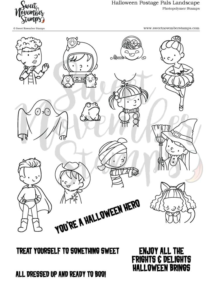 ****NEW**** Sweet November - Halloween Postage Pals: Landscape Clear stamp set