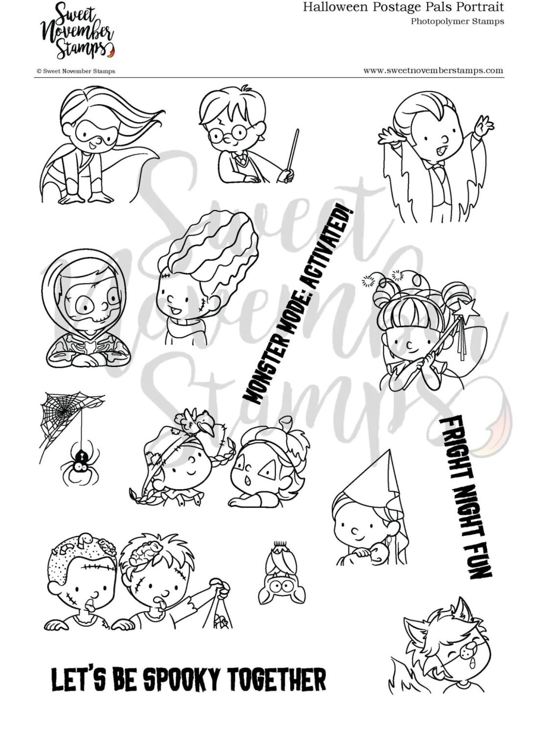 ****NEW**** Sweet November - Halloween Postage Pals: Portrait Clear stamp s