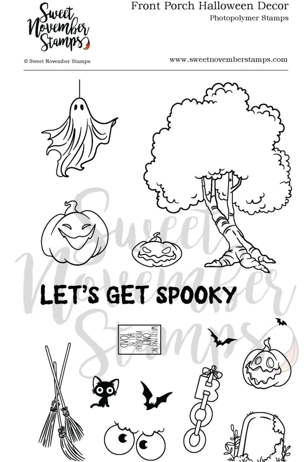 ****NEW**** Sweet November - Front Porch Halloween Decor Clear stamp set