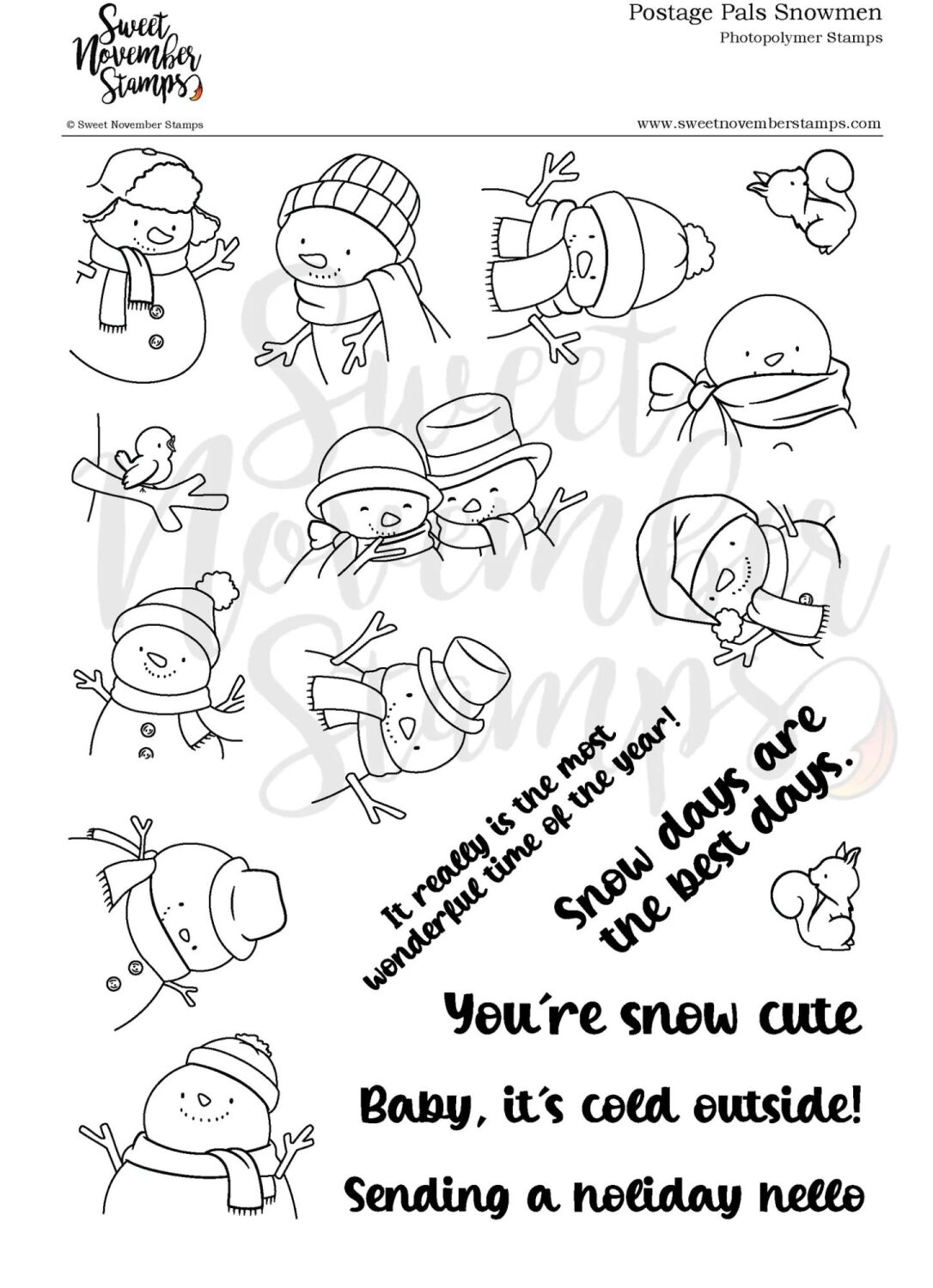 ****NEW**** Sweet November - Postage Pals: Snowmen Clear stamp set