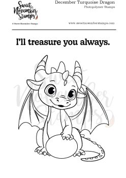 ****NEW**** Sweet November - December Turquoise Dragon Clear stamp set