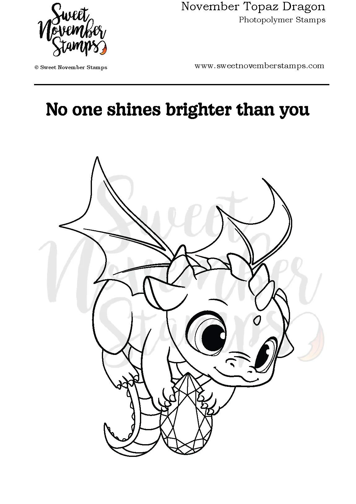 ****NEW**** Sweet November - November Topaz Dragon Clear stamp set