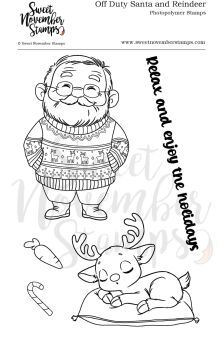 ****NEW**** Sweet November - Off Duty Santa and Reindeer Clear stamp set