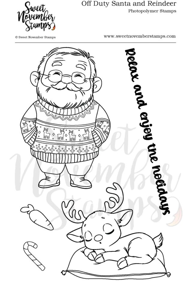 ****NEW**** Sweet November - Off Duty Santa and Reindeer Clear stamp set