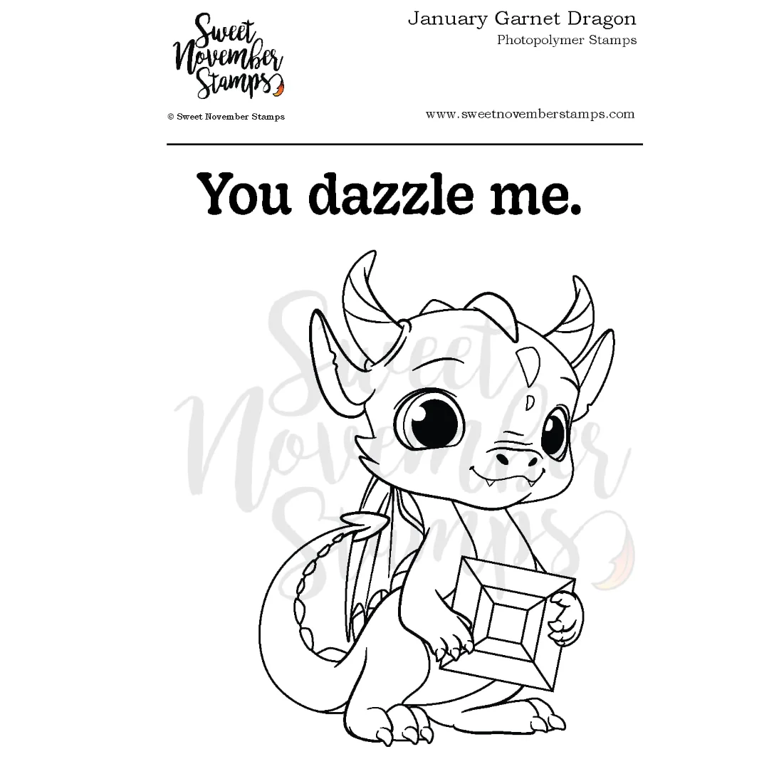 ****NEW**** Sweet November - January Garnet Dragon Clear stamp set