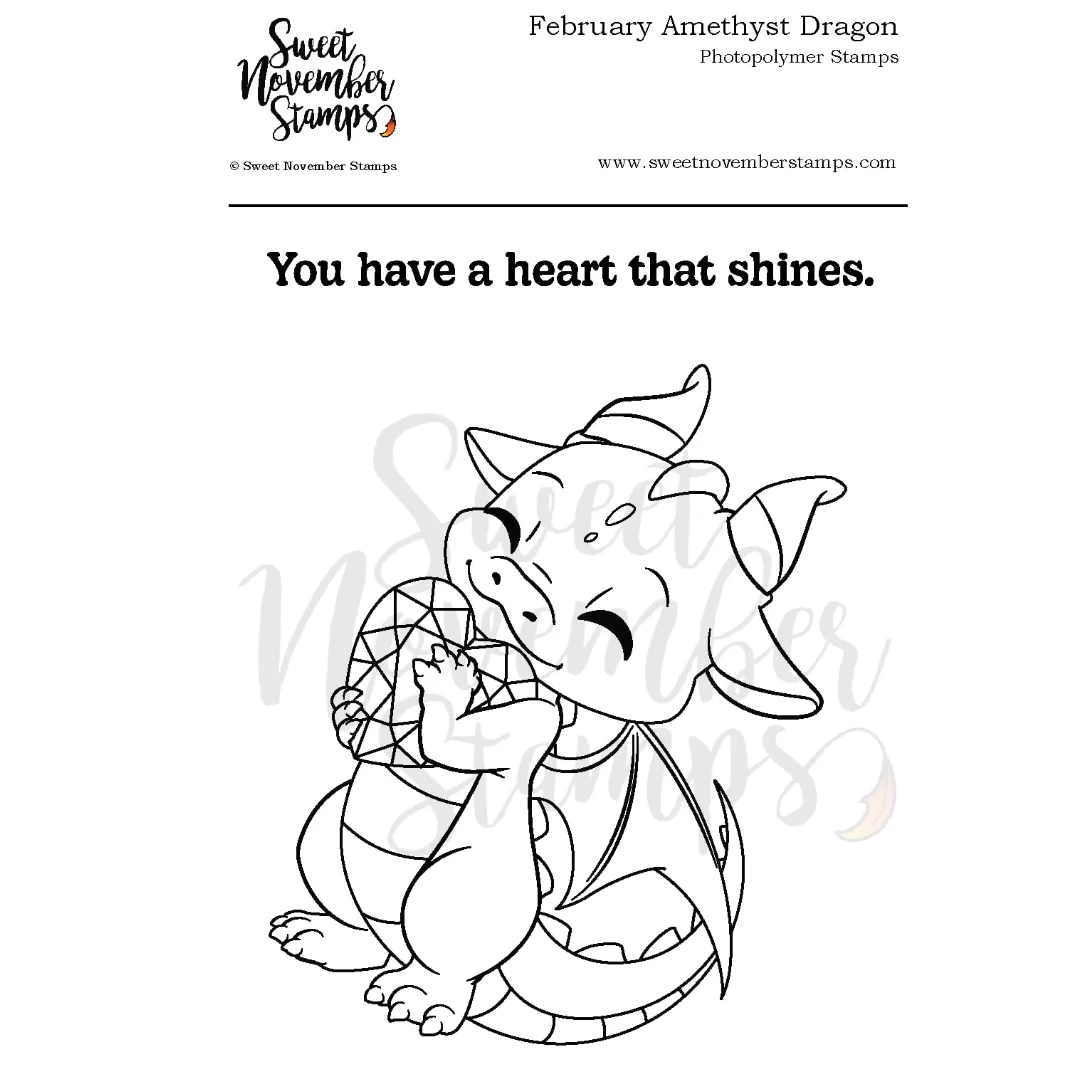 ****NEW**** Sweet November - February Amethyst Dragon Clear stamp set