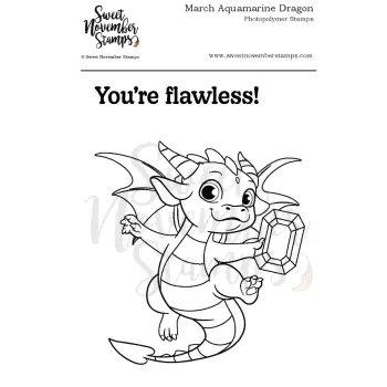 ****NEW**** Sweet November - March Aquamarine Dragon Clear stamp set