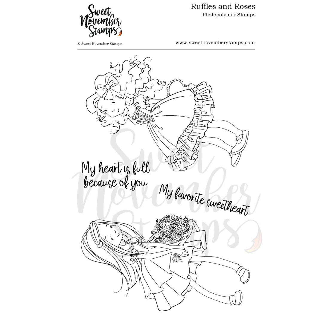 ****NEW**** Sweet November - Ruffles and Roses Clear stamp set