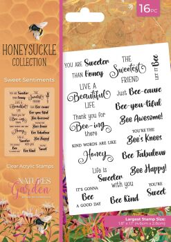 Crafters Companion Honeysuckle Collection Clear Acrylic Stamp - Sweet Sentiments