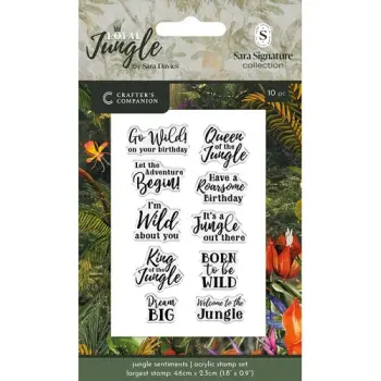 Crafter's Companion - Royal Jungle Collection - Clear Acrylic Stamps - Jungle Sentiments