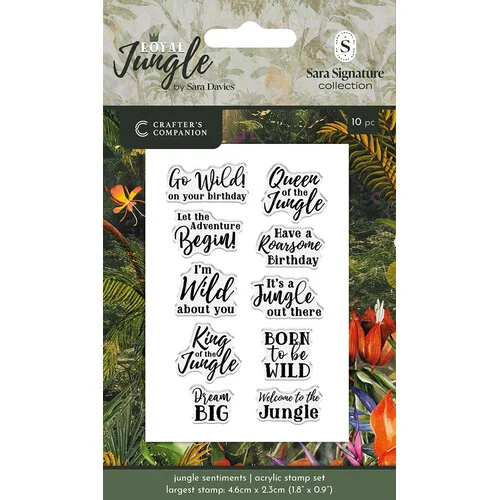 Crafter's Companion - Royal Jungle Collection - Clear Acrylic Stamps - Jung